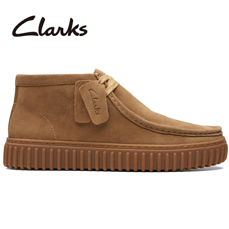 クラークス トーヒルハイ ダークサンドスエードClarks Torhill Hi 26173663ワラビー 乾荒原ブーツ モカシン