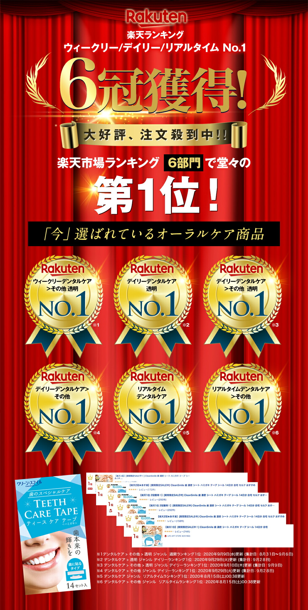 楽天市場 楽天1位 6冠獲得 歯 濃密 シート ハミガキ テープ シール 14日分 自宅 セルフ おすすめ Cleansmile クリーンスマイル Life Art Store 楽天市場店