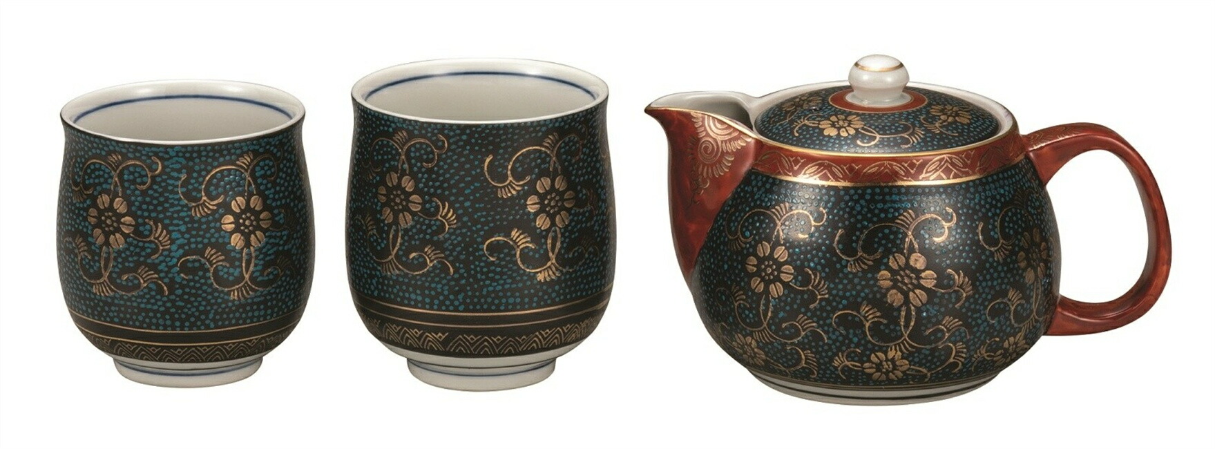 九谷焼 くつろぎ揃 青粒鉄仙 急須セット 湯呑みセット ティーポット 急須 きゅうす お茶 和食器 おしゃれ かわいい 可愛い 来客用 祝い 出産内祝い 会社法人 親戚 開店祝い 食器 卒寿 引越し祝い モダン 知人 誕生日 父の日 周年 お母さん 従兄弟 御祝い 就職祝い 取引先