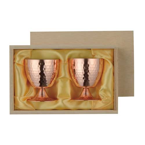 極-Kiwami 純銅高台2重冷酒カップ 2pcセット (カップ コップ 食楽工房 銅製品 日本酒 qy 日本酒グラス 冷酒セット 酒器 ぐい呑み 晩酌 お酒 おちょこ お猪口 父の日 贈り物 ギフト 誕生日 プレゼント 男性 女性)