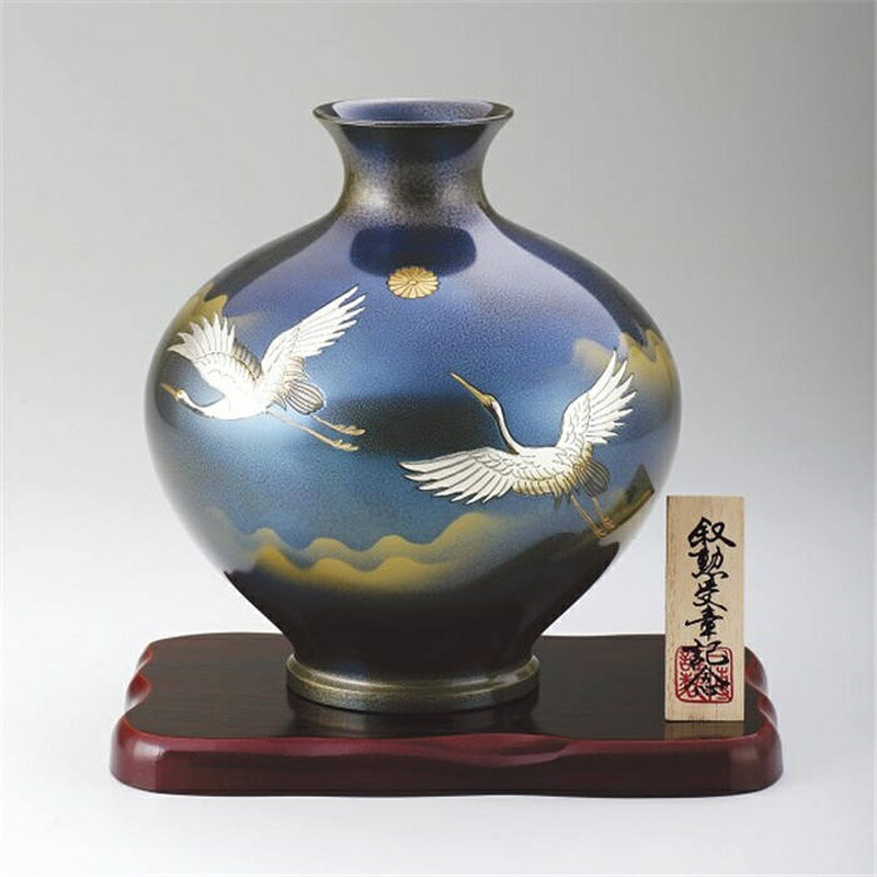 楽天市場】鳥耳利久 焼青銅 ( 花瓶 花器 おしゃれ 置物 華瓶