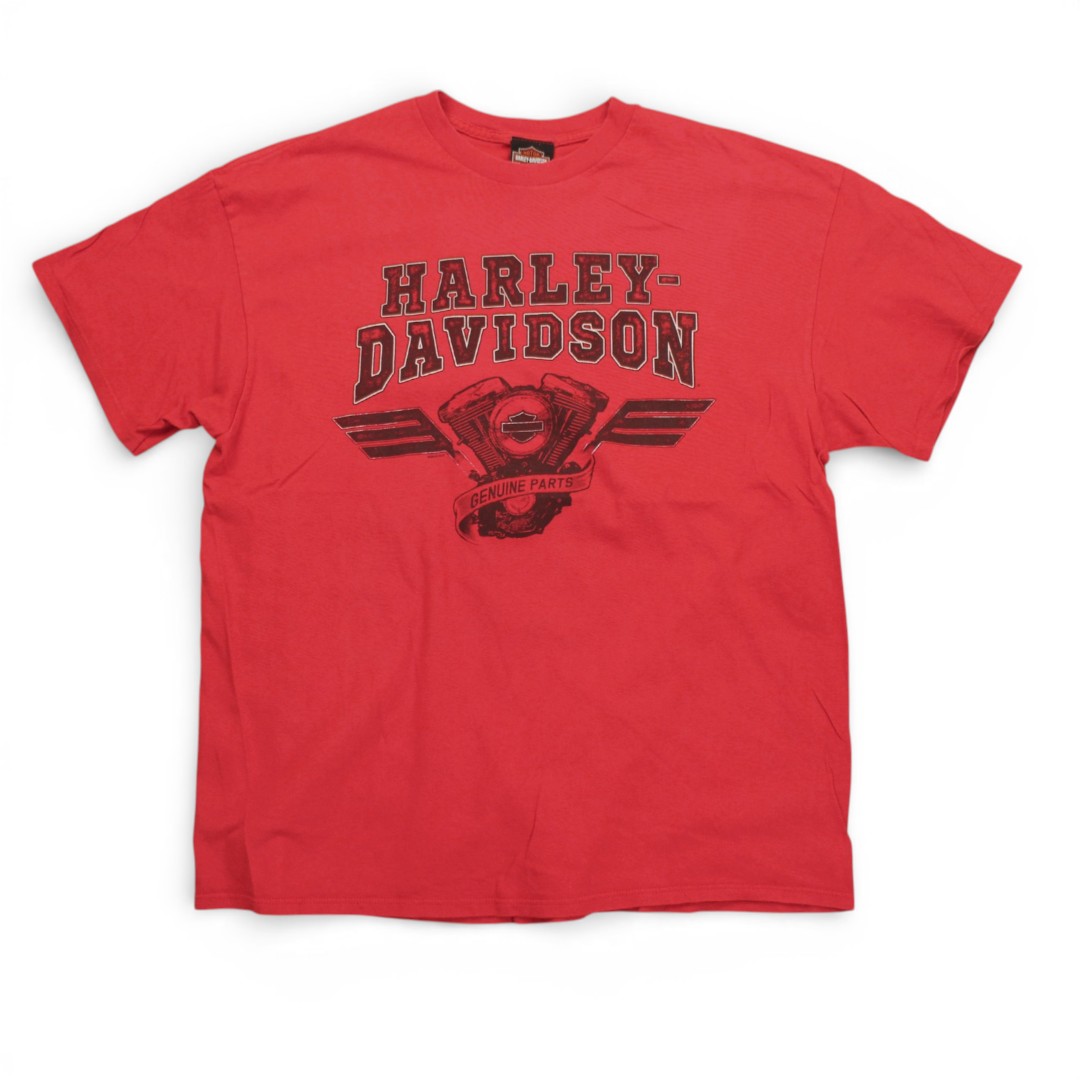 古着 00s USA製 Harley Davidson T-Shirts Red ハーレーダビッドソン Tシャツ 半袖 thd256