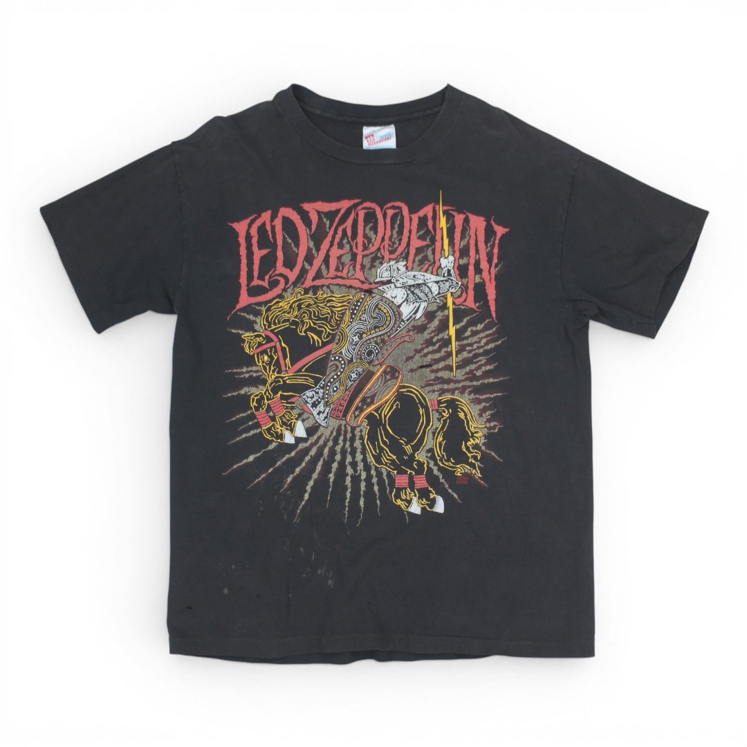 古着 90s USA製 HANES LED ZEPPELIN MANY TIMES I'VE WONDERED T-shirt Black t004vt019|MYGSTORE