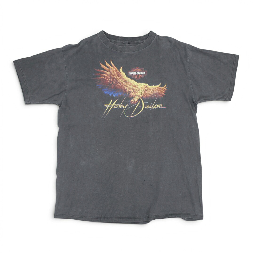 古着 90s Harley Davidson T-shirt Black ハーレーダビッドソン 半袖 プルオーバー t005hd018