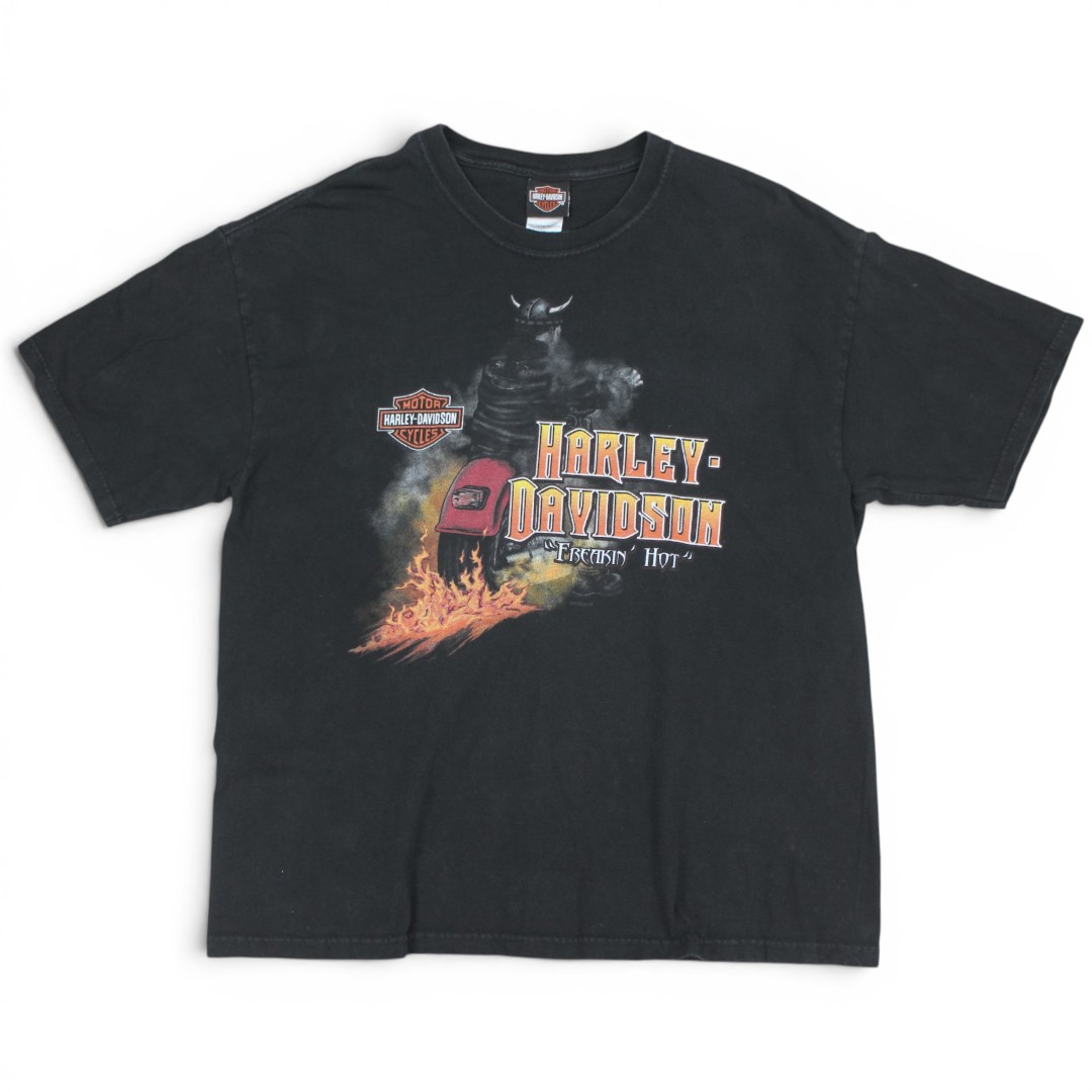 古着 00s USA製 Harley Davidson T-shirt Black ハーレーダビッドソン 半袖 プルオーバー t005hd026