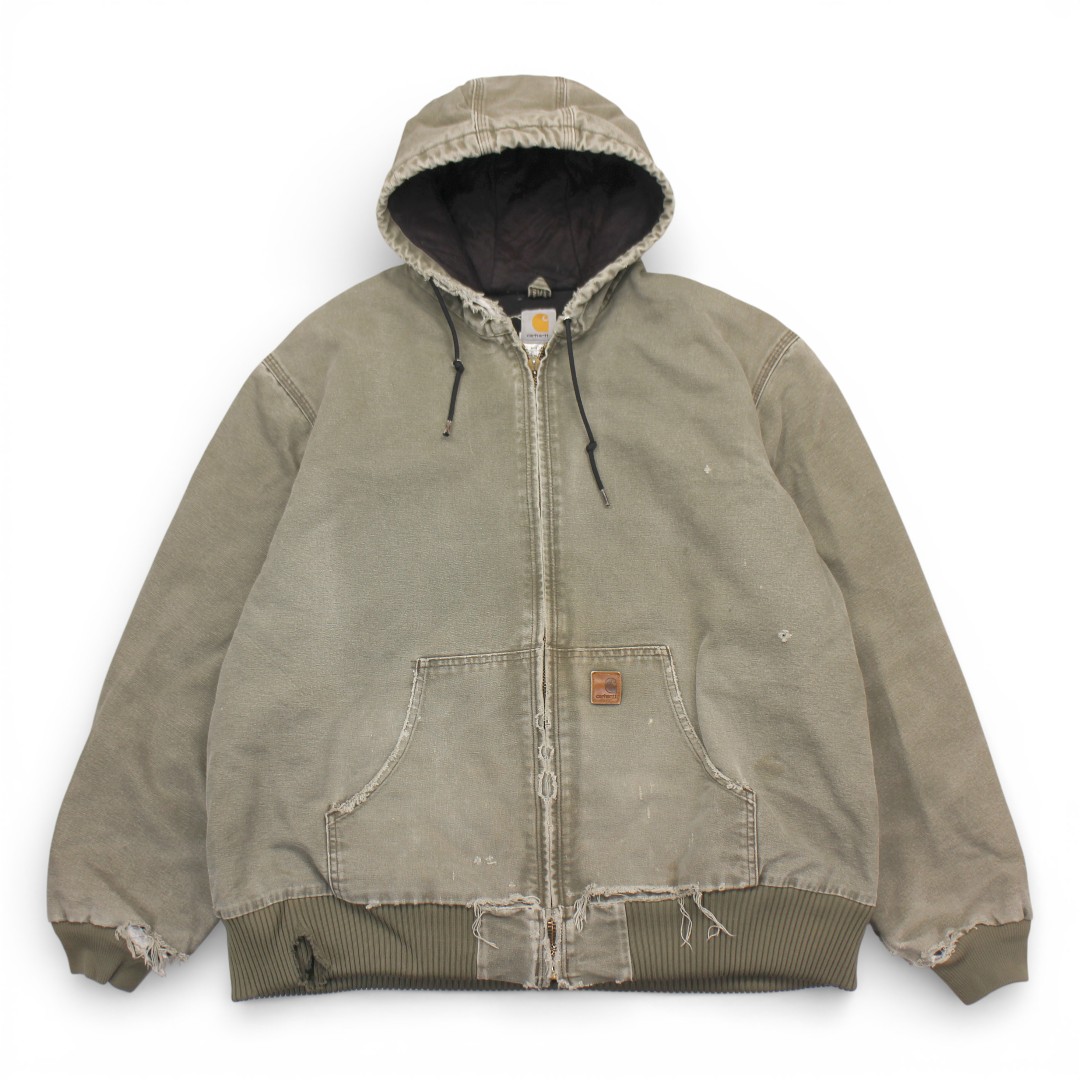 古着 MEXICO製 カーハート Carhartt Duck Active Jacket J130 ARG ダックアクティブジャケット 裏地フリース tch713