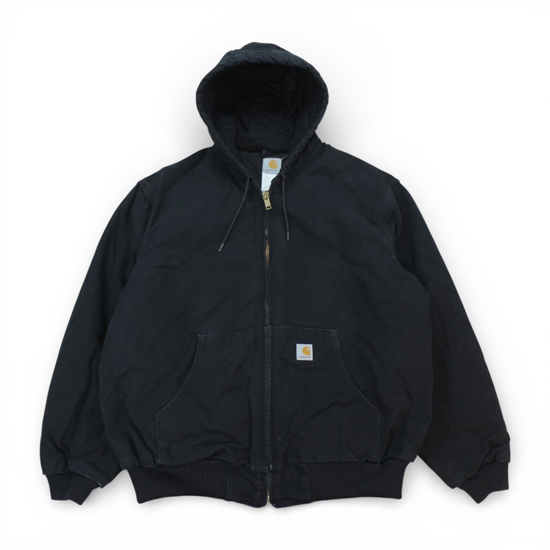 古着 USA製 カーハート Carhartt Duck Active Jacket J140 BLK ダックアクティブジャケット 裏地フリース tch718