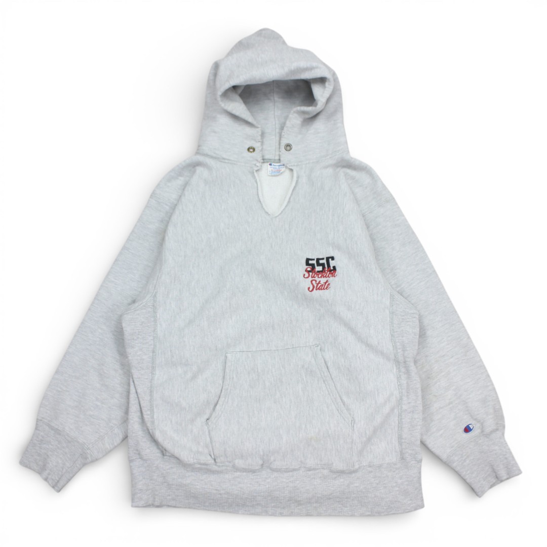 古着 80s USA製 はやりっ児 Champion Reverse Weave Warmup Hoody Grey リバースウィーブ ワームアップ トリコタグ ティーシャツ 転送制御プロトコル110