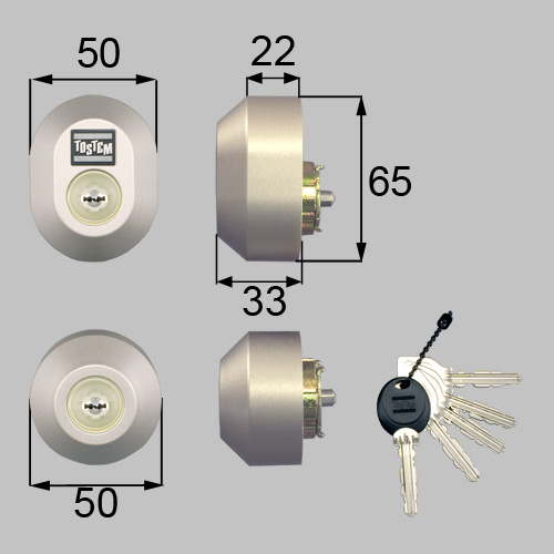 LIXIL(リクシル) TOSTEM ドア錠セット(MIWA DNシリンダー) 内筒のみ
