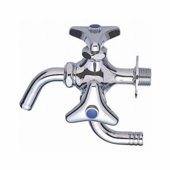 SANEI（三栄水栓） 全能二口横水栓 JF12A-13 キッチン用品・食器・調理器具-水まわり用品-その他