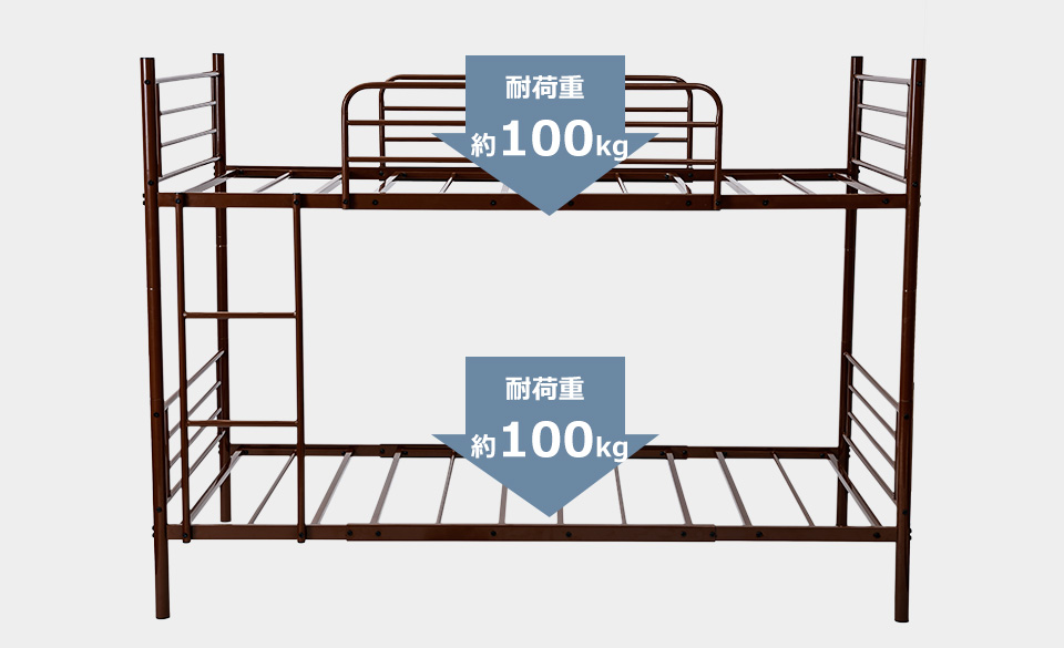 【楽天市場】 5%ポイントUP 二段ベッド 2段ベッド 送料無料 スチール 耐震 ベッド シングル パイプベッド 2段ベット パイプ 金属製