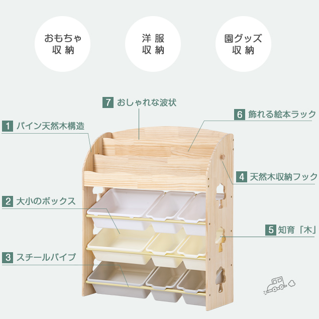 おもちゃ 収納 ラック 棚 本棚 絵本棚 新生活 おもちゃ箱 ワイドタイプ おもちゃ収納 組立カンタン 入学 天然木 スリム 大容量 オモチャ収納  おしゃれ キッズ 絵本 こども プレゼント 入園 出産祝い 収納