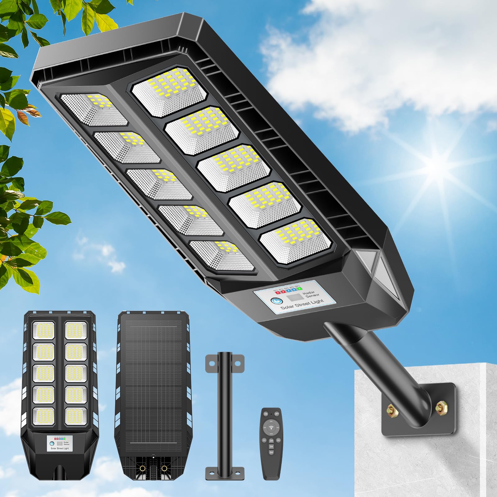 街燈 ソーラー 戸外 500W 15000lm 感知器ともし火 戸外 ソーラー 人感感知器 IP66雨合羽 led街燈 外灯 戸外ソーラー 暮夜自動小銃点灯 10000mAH 壁に取り付け ダイアログボックス一体型 遠隔操作取り締まり 点灯第四次元/明るさ自然調整 御天道様発生 省エネ 明かり代無し 表どおり灯 イルミネーションライト-エクステリア・ガーデンファニチャー