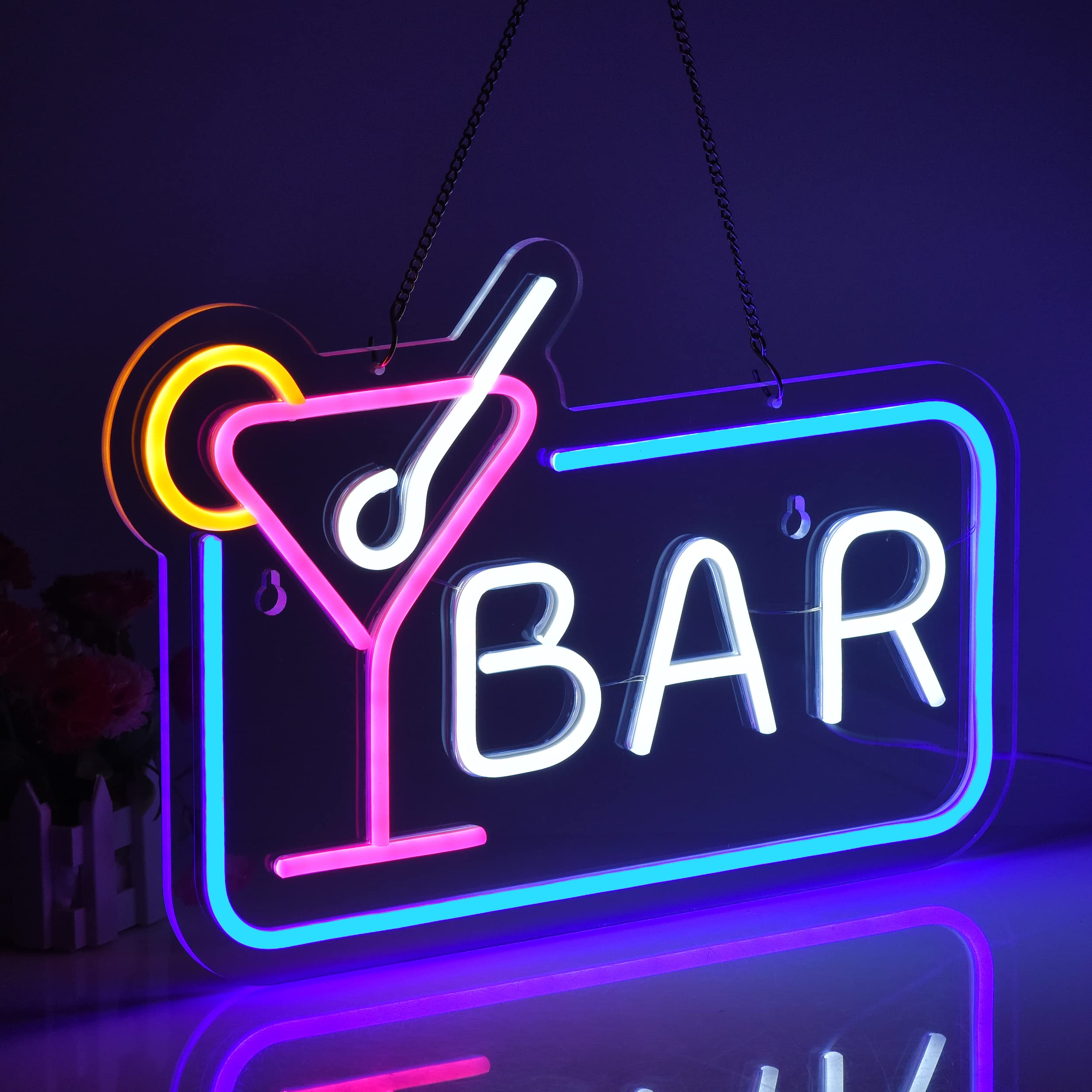 ネオンサイン LED バーネオンライト店看板 店舗インテリア レストラン ライブバー飾り 居酒屋装飾 喫茶店用サイン ネオン管ライト USBパワード42*28cm