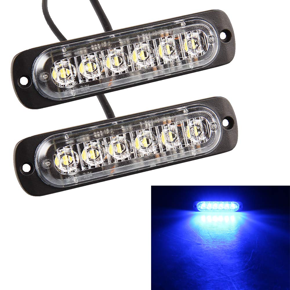 デイライト 防水 ホワイト 12V 24V車兼用 防塵 耐衝撃 6連 DRL 超薄型 デイタイムランニングライト 左右セット