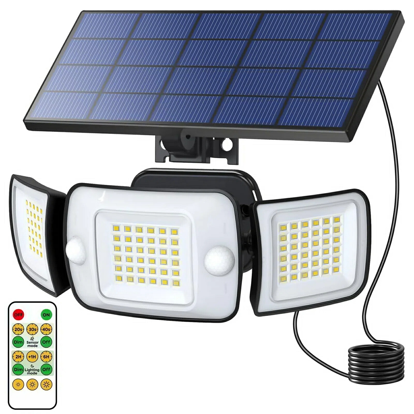ソーラーともし火 戸外 感知器ともし火戸外 雨合羽 ソーラー 人感感知器 LEDともし火6000mAh大電気容量乾電池 1200lm 明かり代0【分け隔てる型 自動小銃点灯/消灯 3面発しる 3つ知的能力流行り物 太陽の光発生 IP65雨合羽】 防災打つ手 園地ともし火 ウォールライトライト ソーラーセンサーライト 花・ガーデン・DIY-エクステリア・ガーデンファニチャー-ライト・イルミネーション