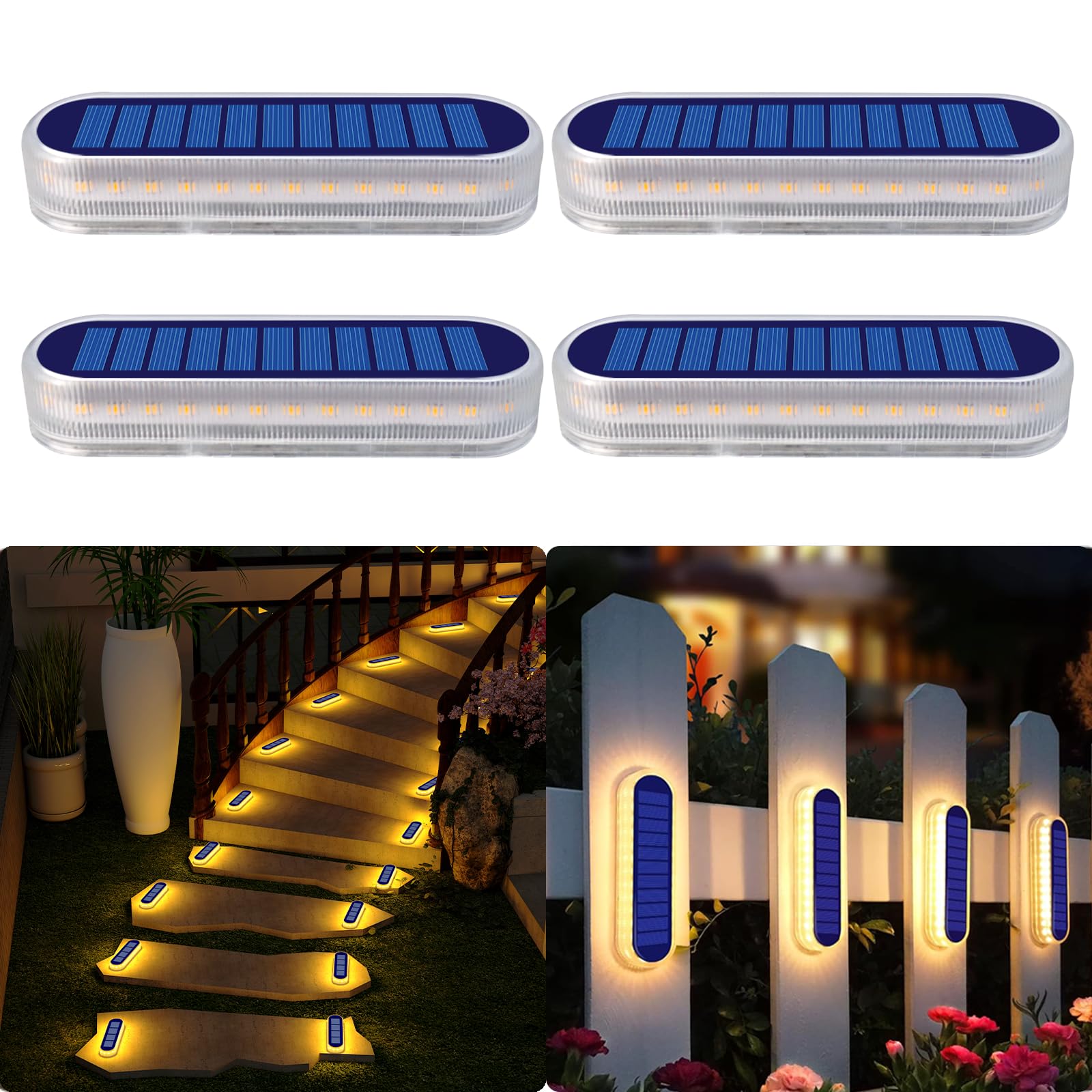 ソーラーライト 屋外 ガーデンライト IP68防水 30LED 暖色 ソーラー 屋外 階段ライト 庭 ライト 太陽光パネル充電 自動点灯/消灯 玄関先 庭 通路 車道 芝生 駐車場に最適 （４個セット）