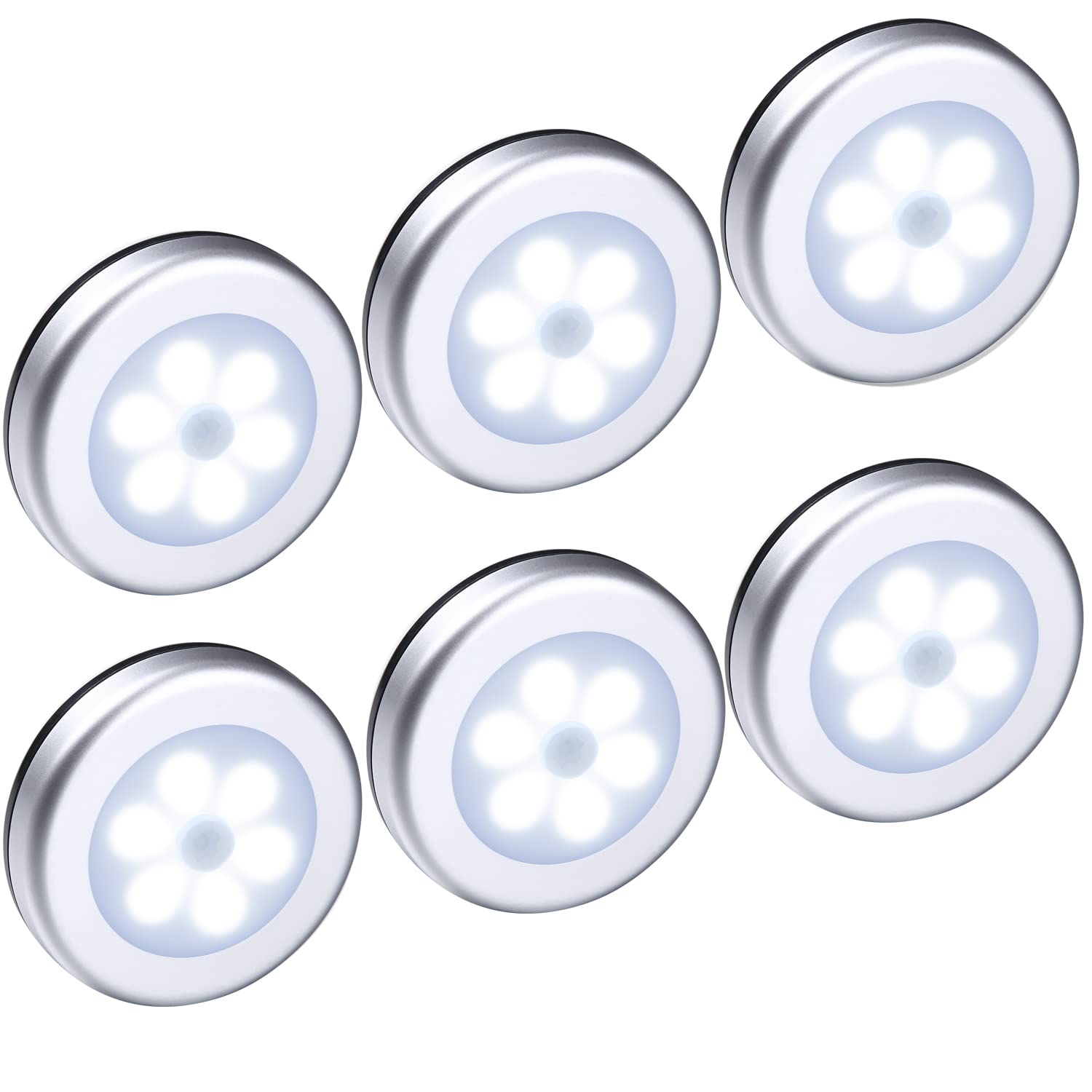 LED センサーライト 電池式 人感センサーライト 小型 ワイヤレス マグネット 磁石付き LED ナイトライト 懐中電灯 3Mテープ 貼り付け型 バスルーム 階段 室内照明 6個セット