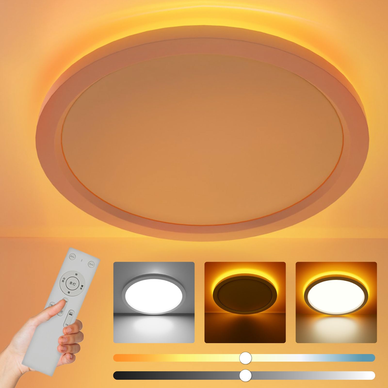 アドアプス LEDシーリングライト 6畳~ 30w シーリングライト 照明器具 常夜灯モード 日食雰囲気 天井 ledライト 4000Lm リモコン付 12段階調色/調光タイプ メイン/ナイトモード ledライト タイマー スリープタイマー