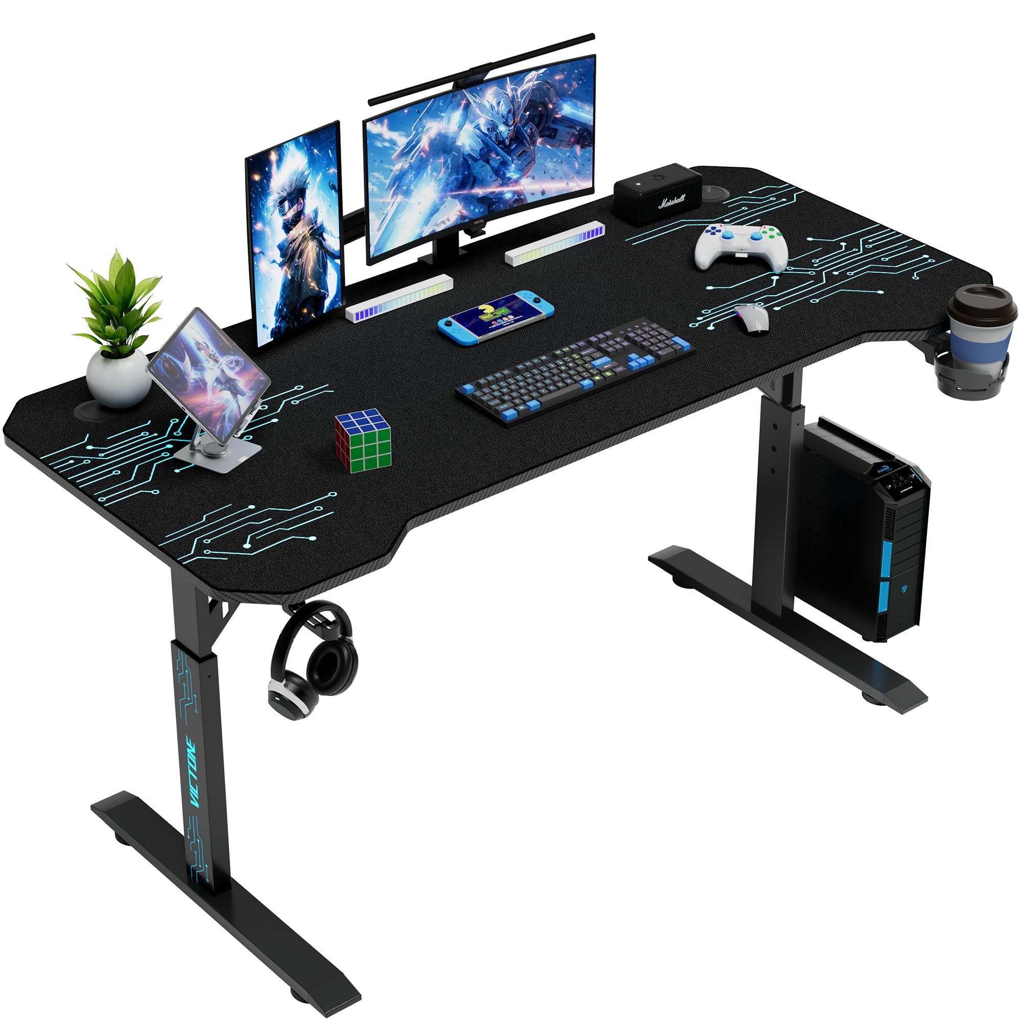 楽天市場】Claiksゲーミングデスク一枚天板マウスパッド付き炭素繊維天