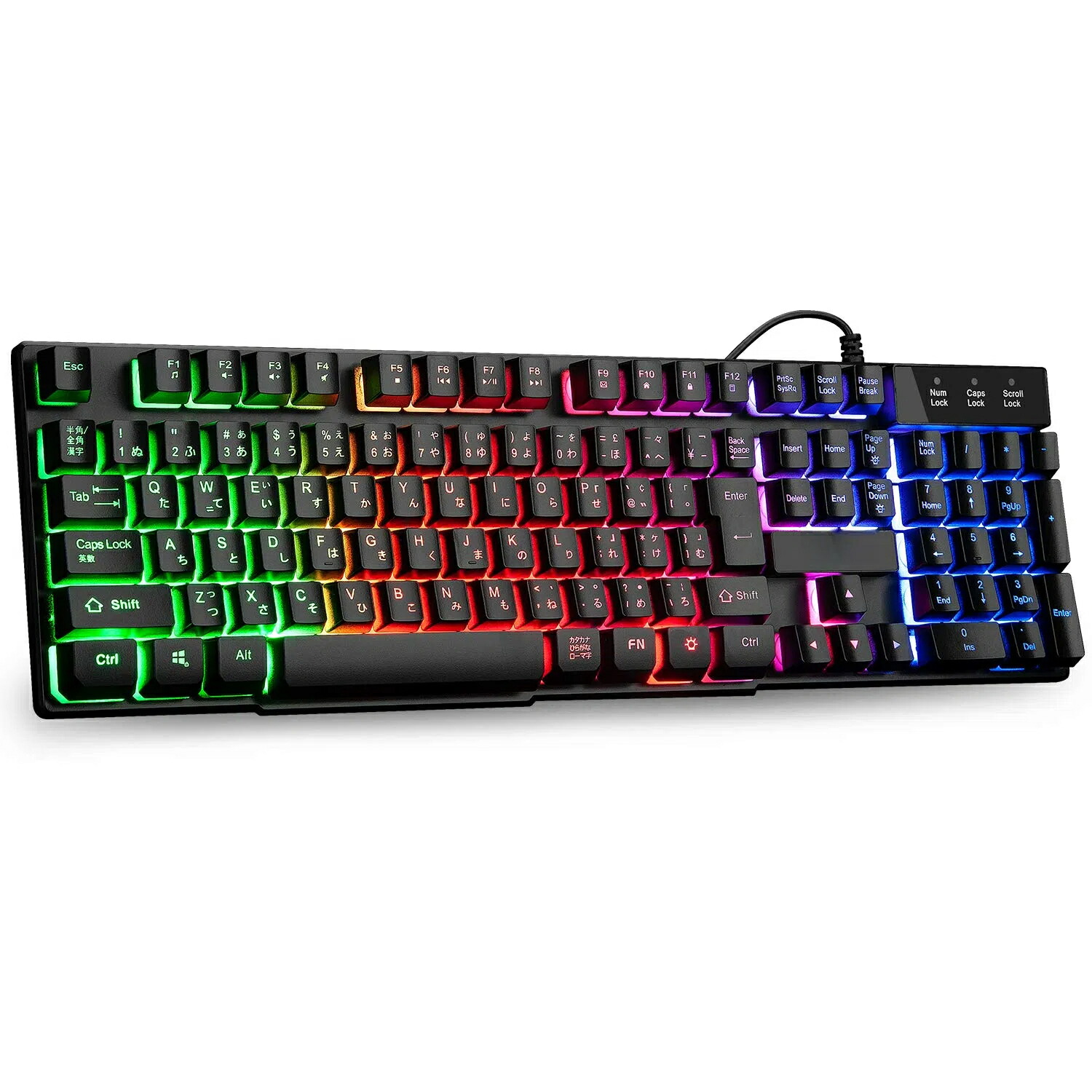 楽天市場】ゲーミングキーボード キー 日本語配列 バックライト キー防