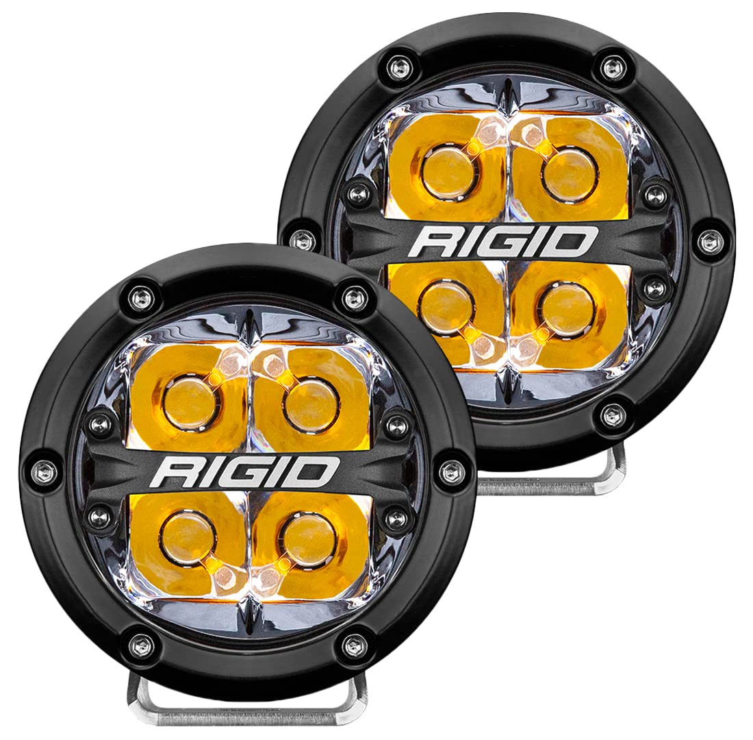 続きもの 4in LED オフロード 斑点模様光線 アンバーバックライト付き添い人