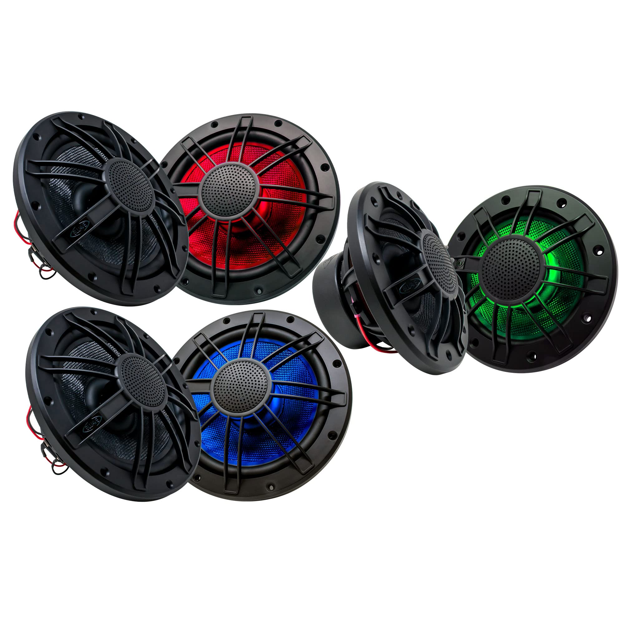 2組 M9.0CX3B 9インチ プレミアムマリン同軸ブラックグリル M7.0CX3B 7インチ プレミアムマリン同軸ブラックグリル SGLED RGB LEDキット3個付き｜明金万代