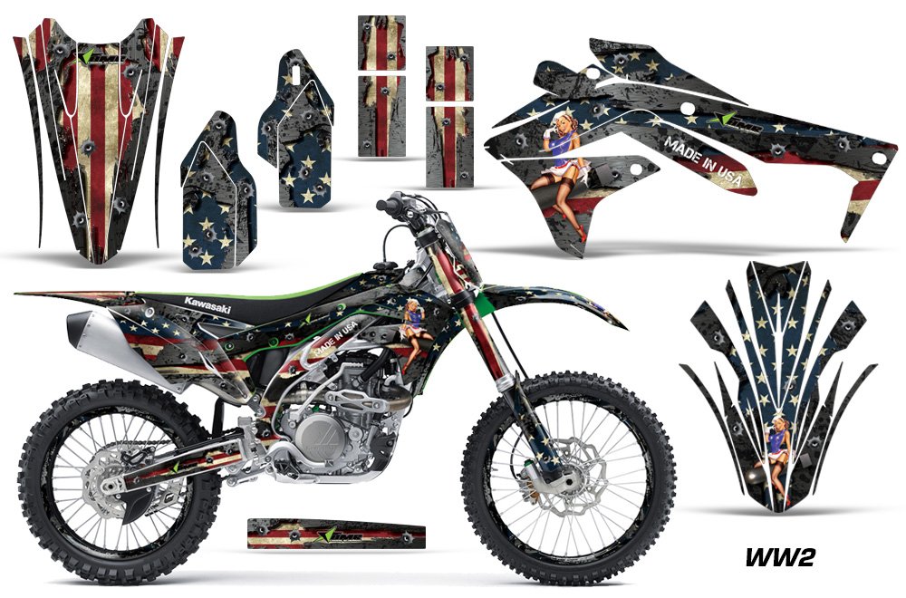 ダート自動自転車 グラフィック一揃いの道具 ステッカー デカール 携帯電話一皿 カワサキ KXF450 2016-2017 - WW2相応う