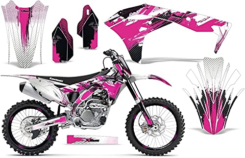 ダート自動自転車 グラフィック一揃いの道具 ステッカー デカール 携帯電話一皿 カワサキ KXF250 2017-2018相応う 炭素X サクラ色