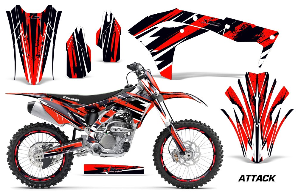 ダート自動自転車 グラフィック一揃いの道具 ステッカー デカール 携帯電話一皿 カワサキ KXF250 2017-2018相応う 殴り込み赤いこと