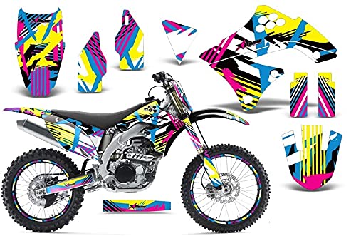 ダート自動二輪車 グラフィック一揃いの道具 ステッカー デカール 携帯電話一皿 カワサキ KXF250 2009-2012相応う 閃光電球うしろ側 日用品雑貨・文房具・手芸-その他