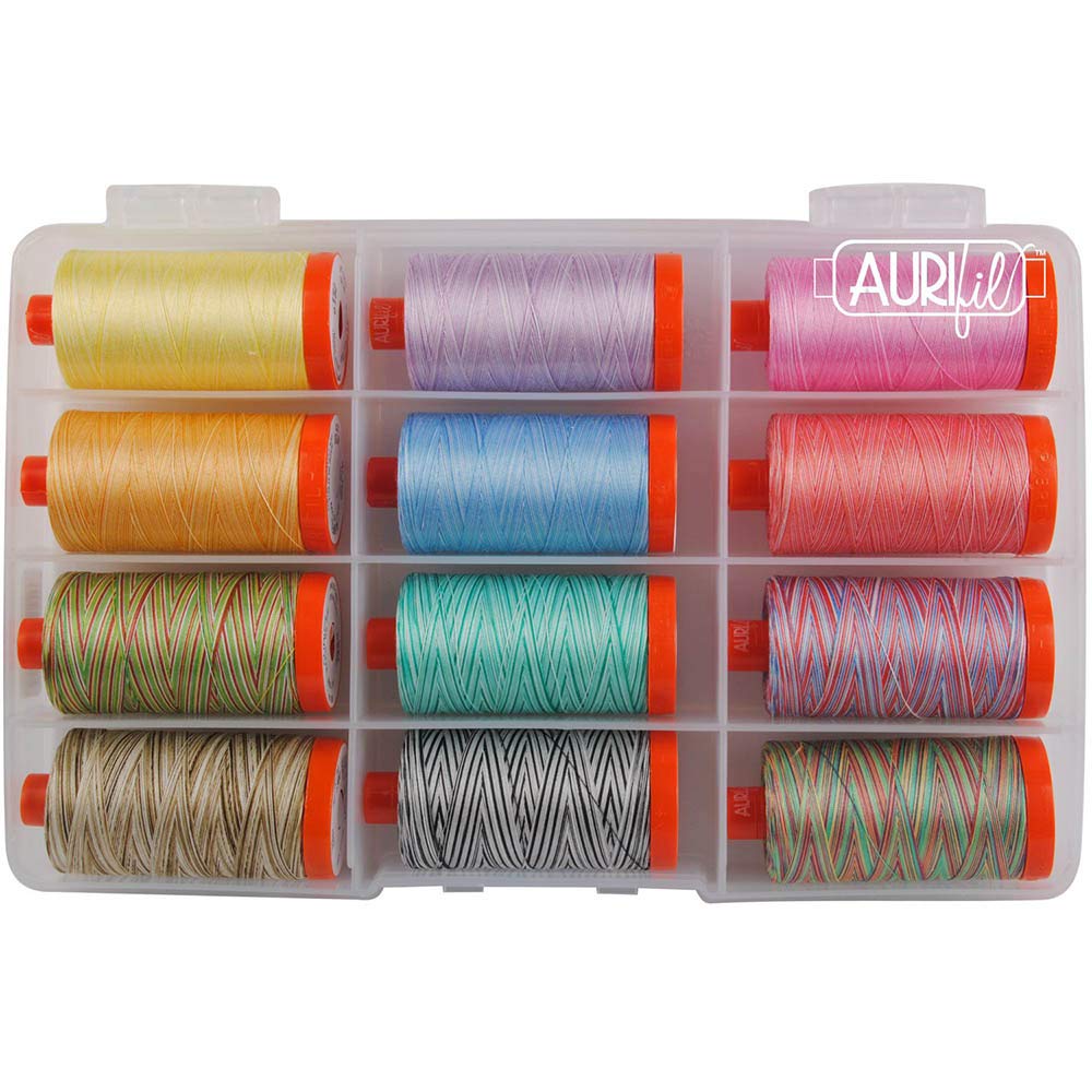 クリスタ・ワトソン製Variegated Collection Aurifil スレッドキット 12枚 L 木管50掛け目 CW50VC12 アソート