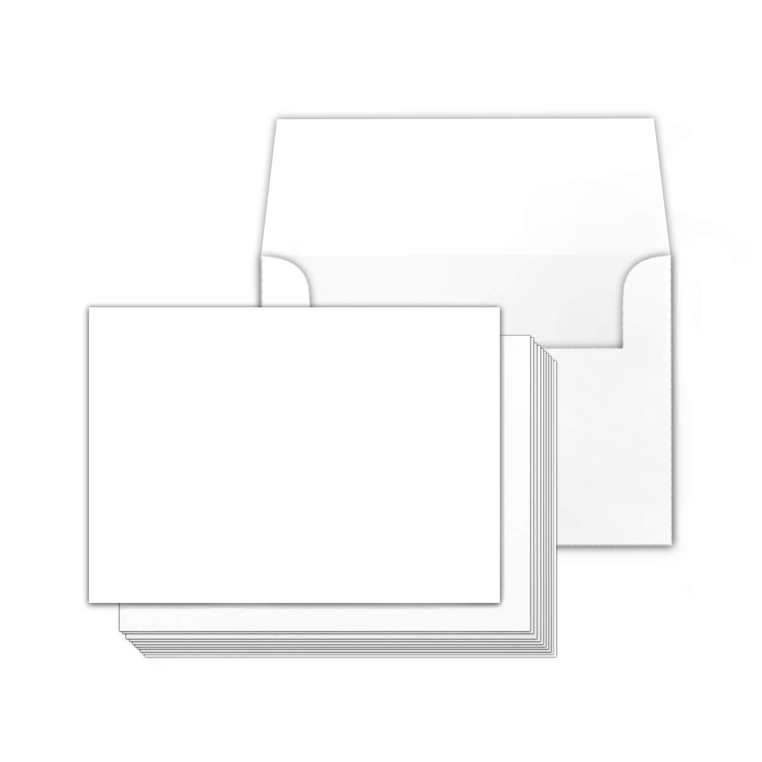 白紙 5 x 7インチ 厚紙 - 空白ポストカードとインデックスフラッシュノートカードストック - グリーティング、サンキュー、招待状に最適 - 文房具 | 1パック100枚 100 Cards With Envelopes CS - 0521|明金万代