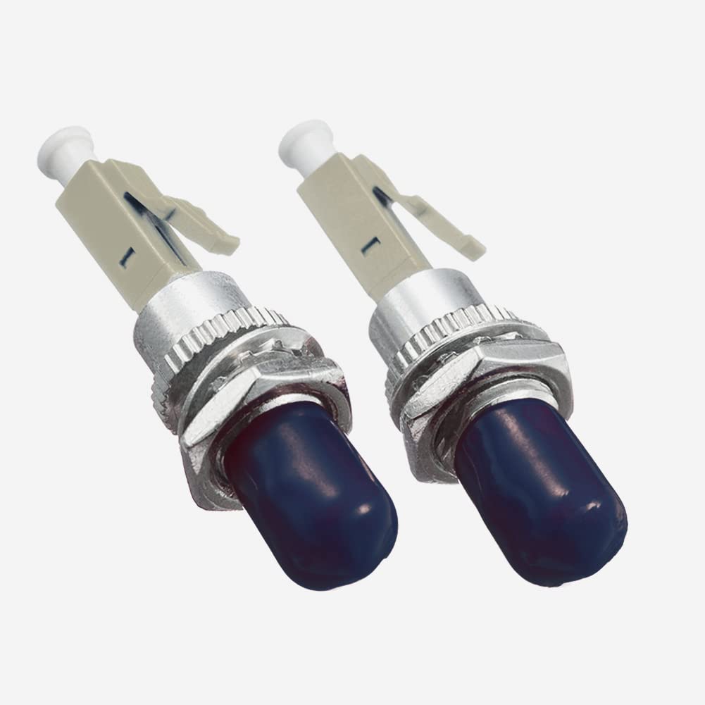 2個 STからLCアダプター マルチモード OM3 50/125um ST/UPCメスからLC/UPCオスシンプレックスハイブリッド光ファイバーアダプターコネクター