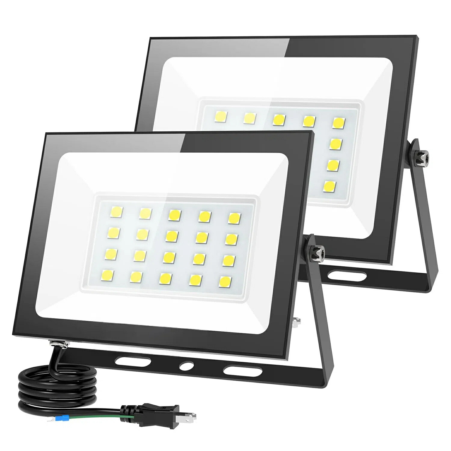 投光器 80W 2セット led 10000LM 6500K 極薄型 100v 灯光器 作業灯 外灯 工事用ライト 屋外用 野外 防水 看板灯 集魚灯 駐車場用