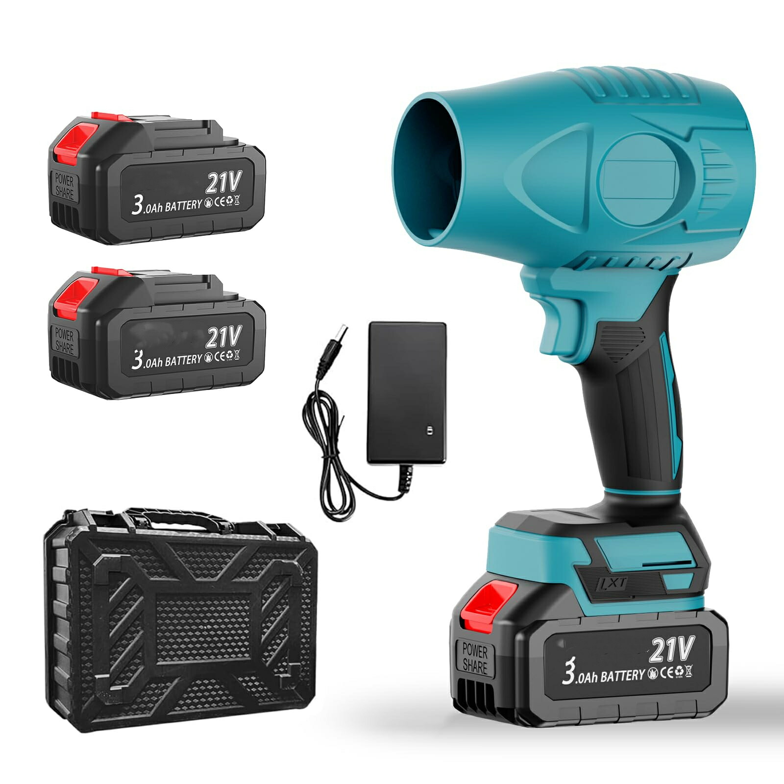 強力 バッテリー2個ブロワー エアダスター 高速回転 軽量 高温耐性