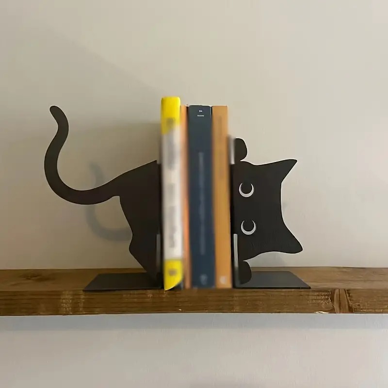 ねこのブックエンド Amazon.co.jp: ブックエンド 本立て 黒ねこ ネコ 金属製 卓上