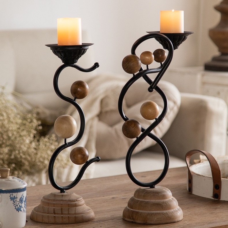 楽天市場】Rameau ラモー ガラスとアイアンのキャンドルホルダー