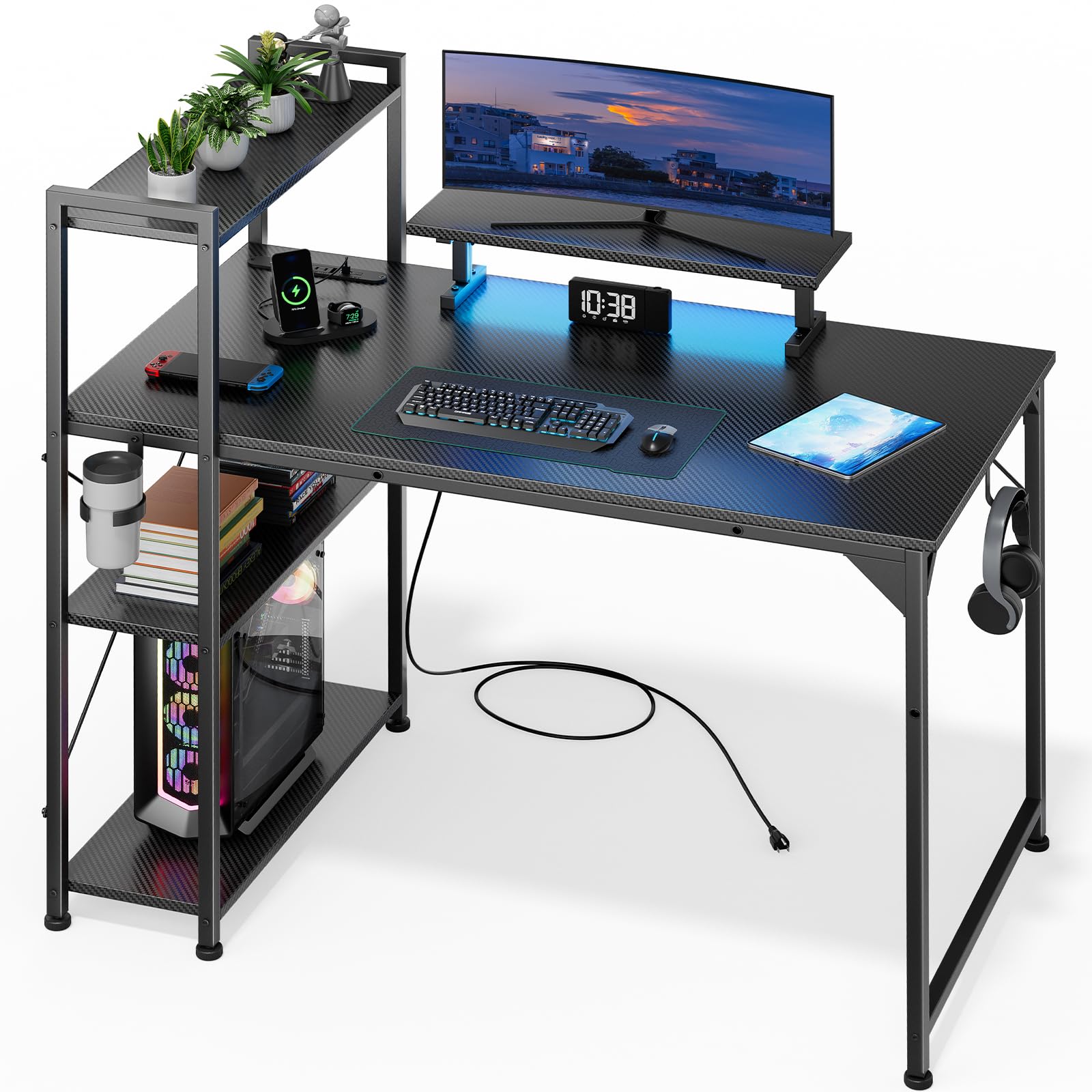 きょうこ☆さま ゲーミングデスク パソコンデスク 収納一体型 有孔ボード付き きょうこ☆さま ゲーミングデスク パソコンデスク 収納一体型 有孔