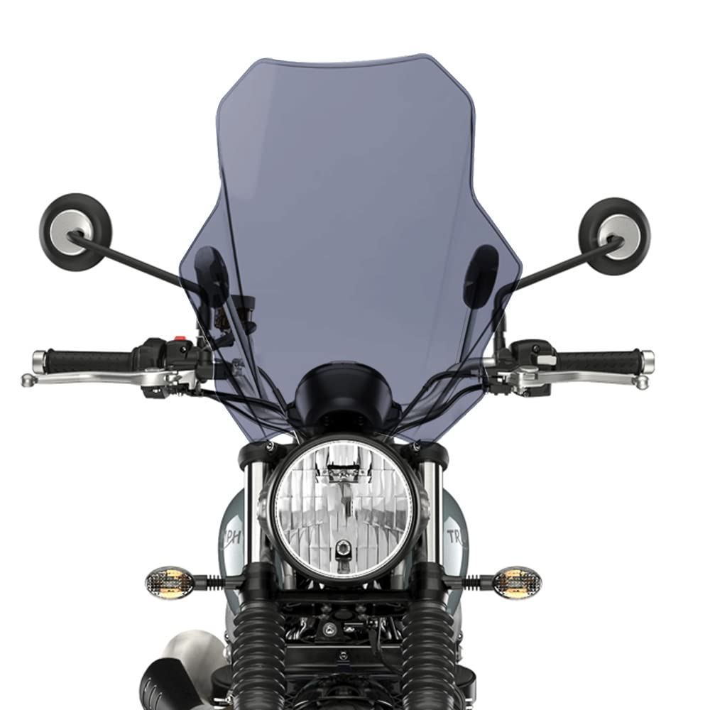 トライアンフボンネビル T100 T120 / スピードツイン / ストリートスクランブラー 2022 2021 オートバイ調整可能なウインドスクリーンフロントガラス 22mm/25mm/28mm ハンドルバーに適合