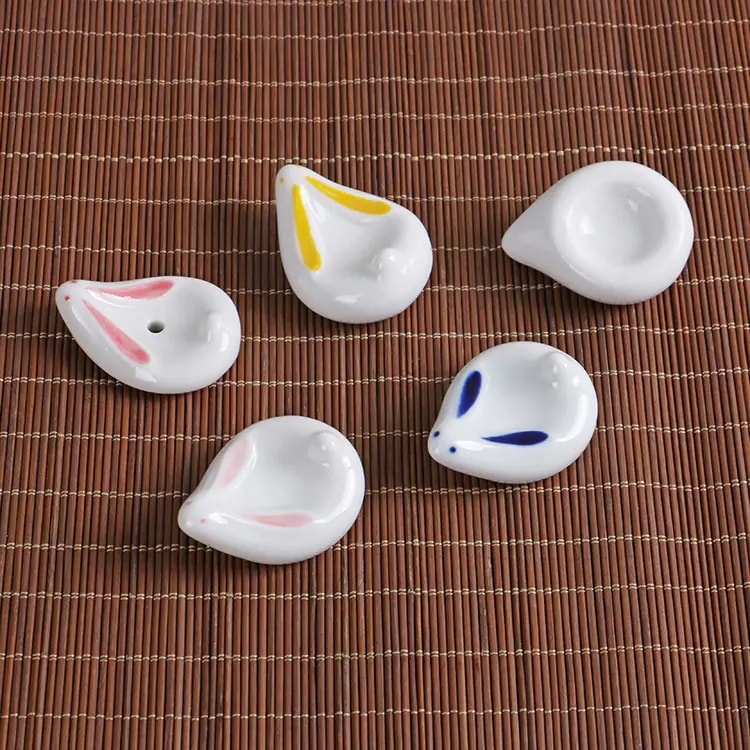 5つの箸置き雑貨ウサギのかわいい箸置き陶磁器の多色家具工芸