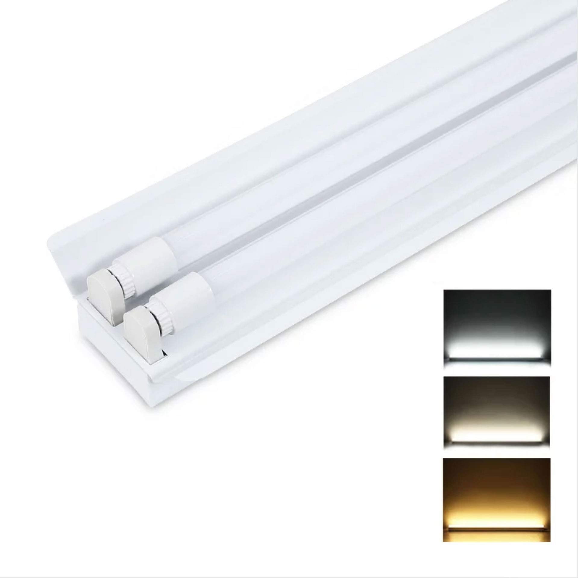 LED蛍光灯器具 笠付型 40W形2灯用 LED蛍光灯器具 led蛍光灯 40w形直管付き (昼光色（6000K), 40W型トラフ2灯式笠付)｜明金万代