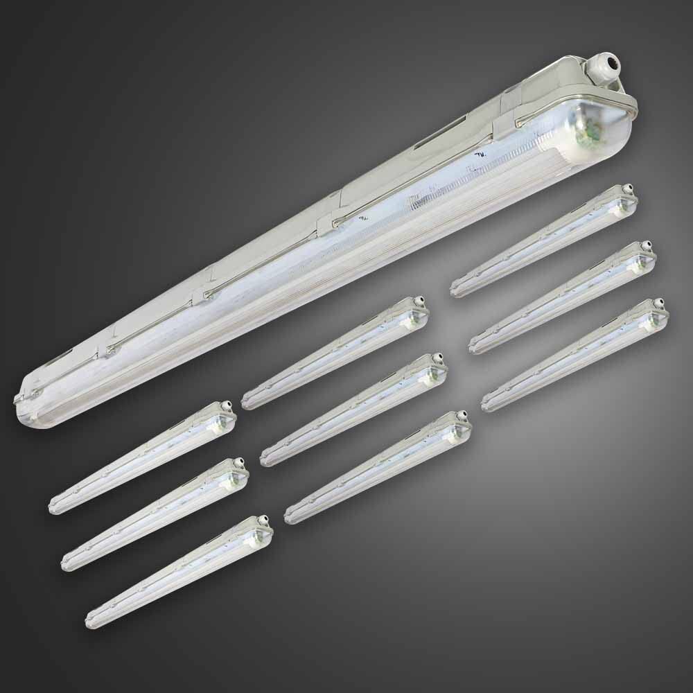 led蛍光灯器具 スリム防水ケース 18W型2灯式用 60cm 防雨器具 GT-SETRGD-10W58NWS-L1 防水 IP65 防噴流 防湿 防雨 防滴 防雪 工場照明 天井壁面兼用 防噴流形 耐じん形 密閉耐食形器具 天井直付専用器具 室内 屋外【昼白色蛍光灯2本付き】 (防雨防湿型 2灯式, 2台セット)