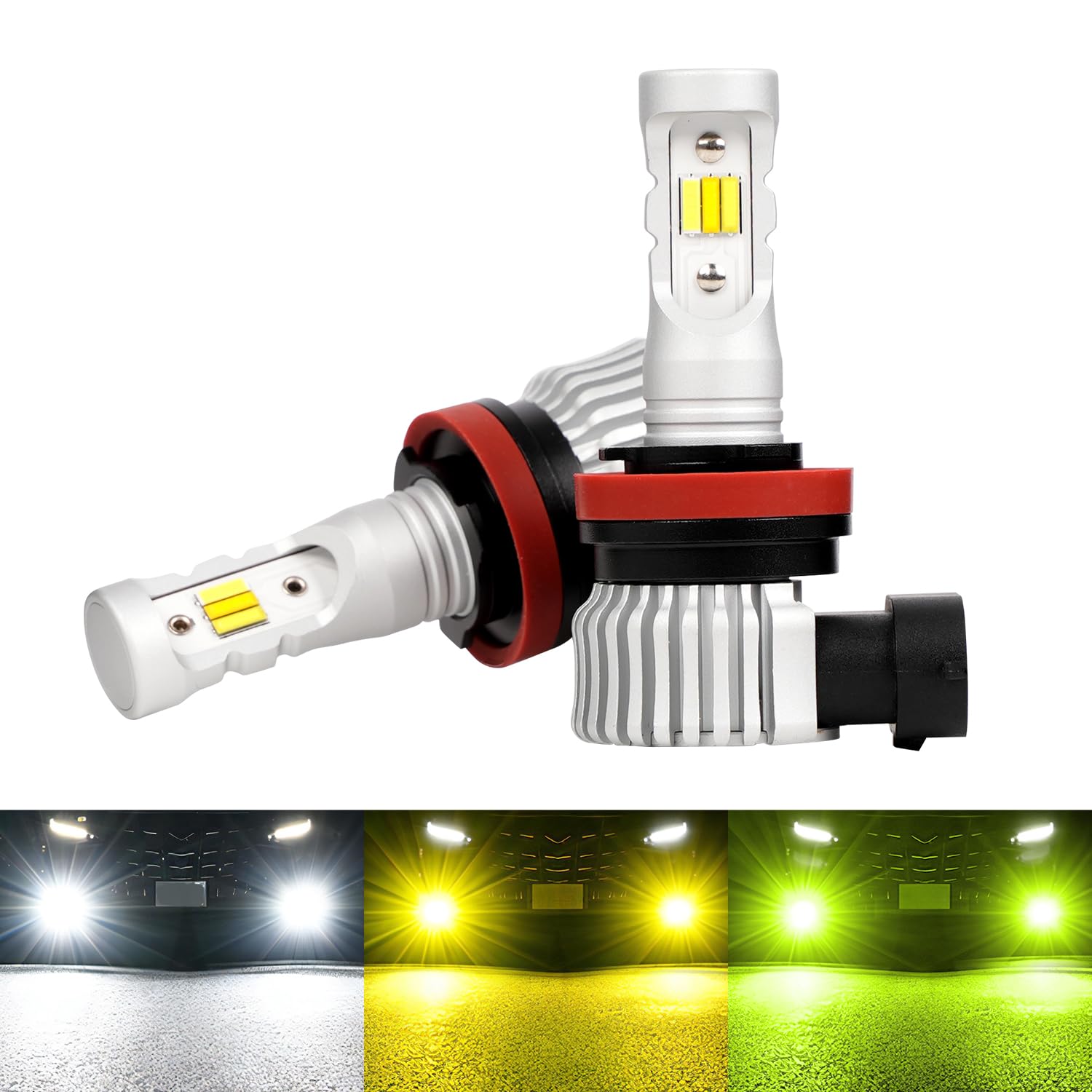 H8 H11 H16 led フォグ イエロー 車検対応 20W*2 3000K 黄色 キャンセラー内蔵 ファンレス LEDフォグランプ 12V 車用 爆光 フォグライト 結露防止 一体型 LEDバルブ 2個セット 取付簡単