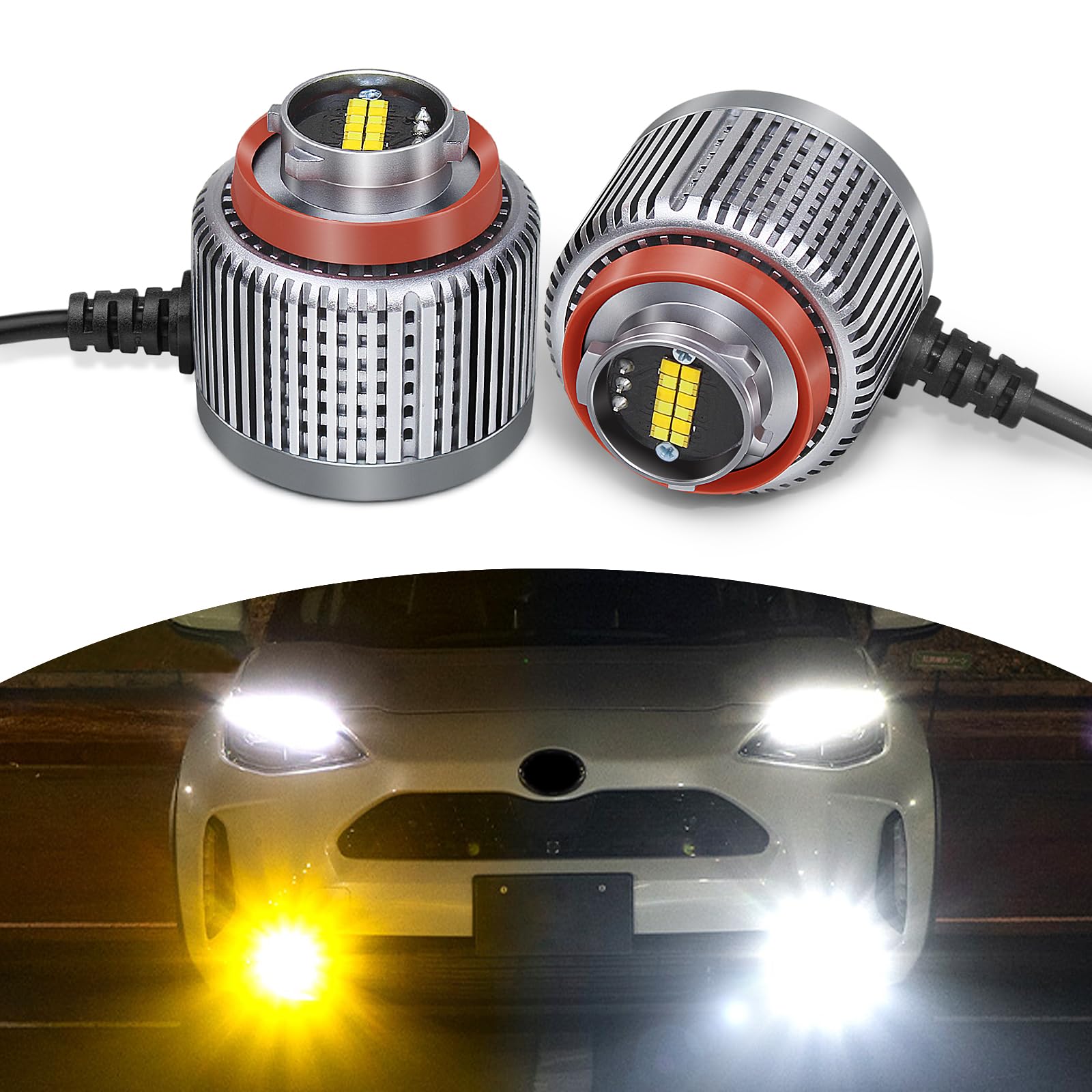 2024新型 2色 切り替え LEDフォグランプ L1B 爆光 30w実測値6000lm ホワイト イエロー 純正 フォグランプ 交換用 LED 新型 車検対応 12V メモリー機能搭載 冷却ファン 簡易な取扱説明書 専用工具付き 左右 2個セット