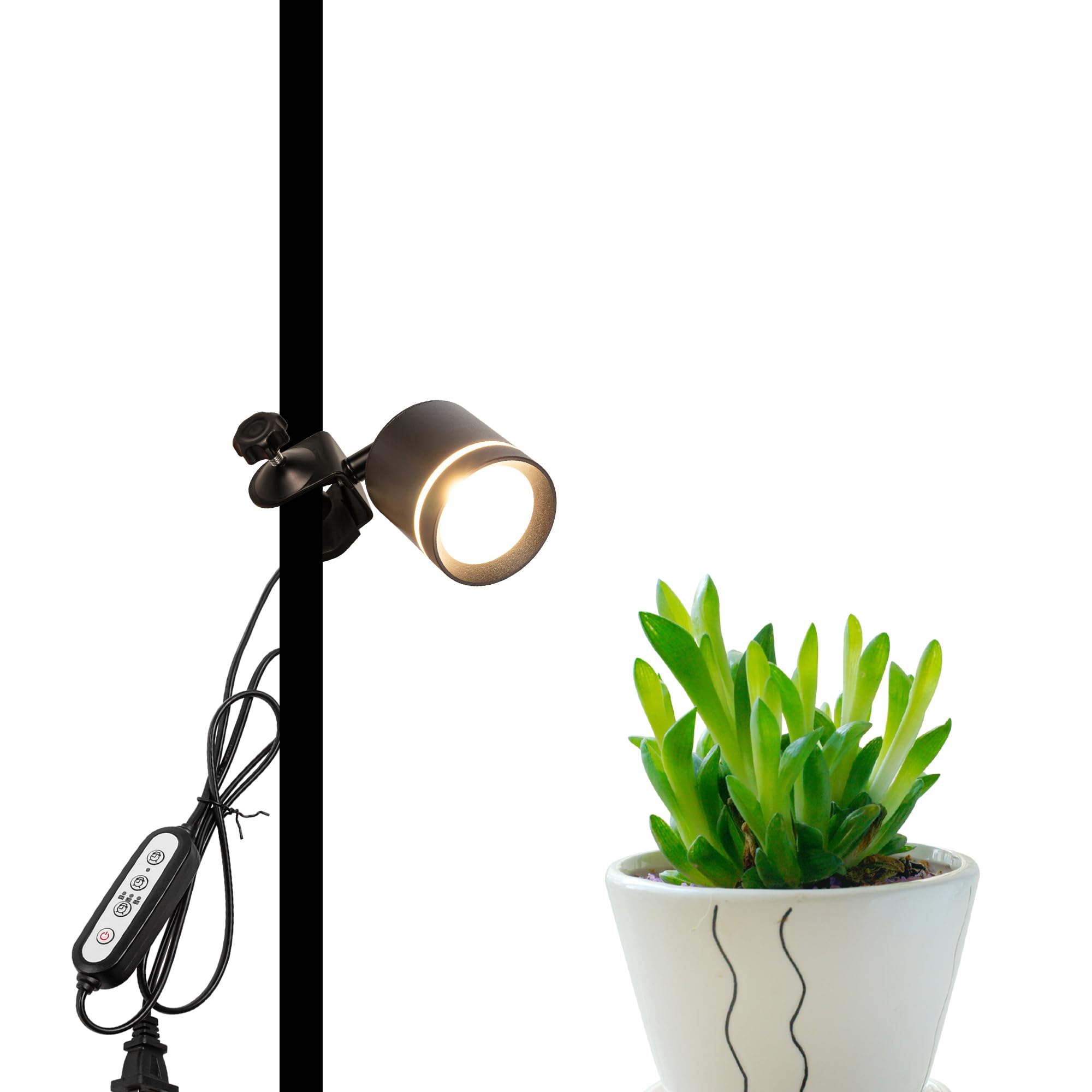 LEDクリップライト ポールマウント式 植物育成ライト 調節対応、7Wフルスペクトル タイマー付き 24時間 消灯時間設定 自動点灯 電気不要、配線不要 テーブルランプ、卓上スタンドランプ 寝室 ベッドサイド 間接照明 玄関灯 壁掛けライト DIY コンパクト プログラムスポット