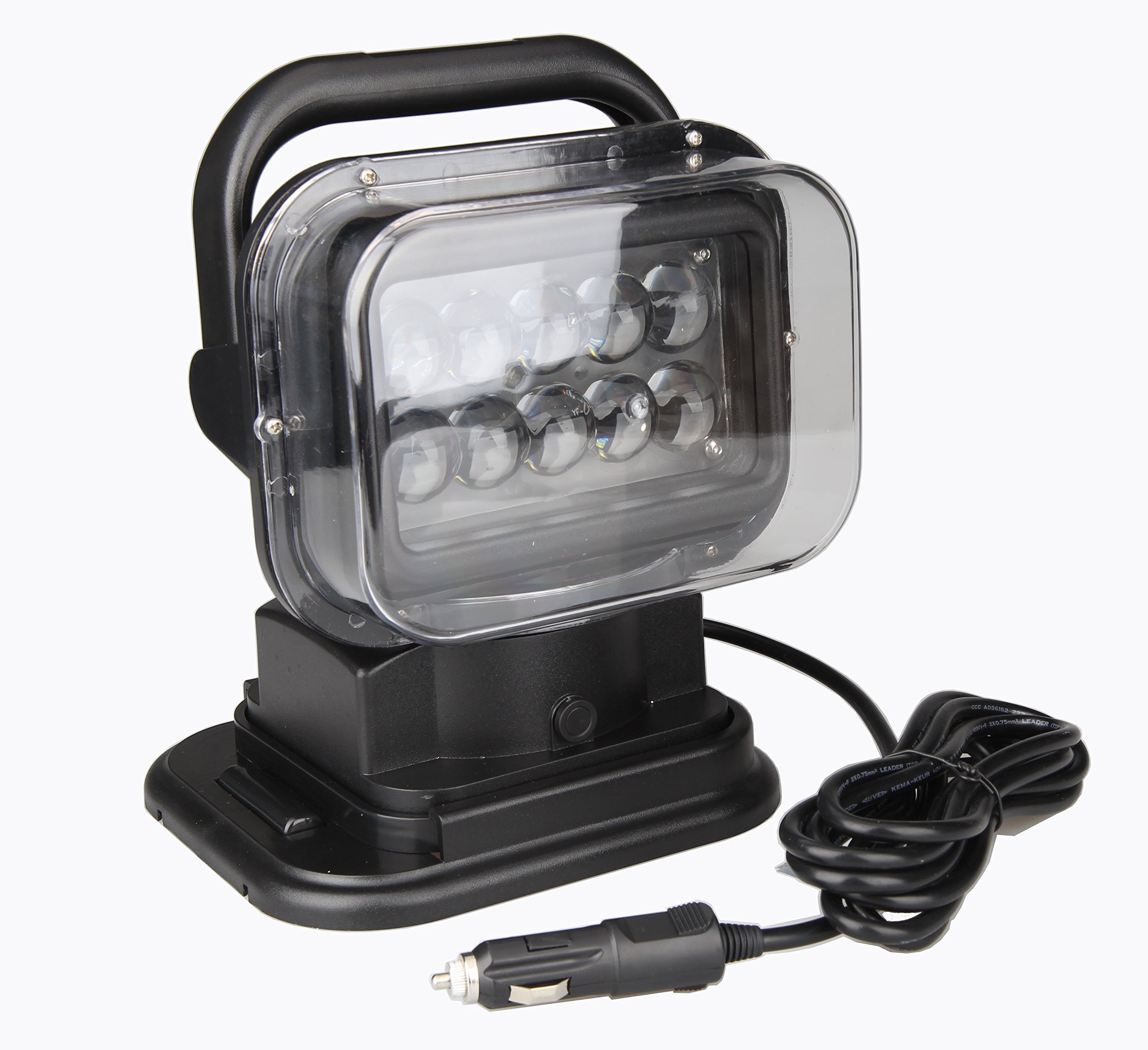 LEDサーチライト リモコン式 ポーペ 強力 CREE製 50w 12v-24v兼用 遠隔操作 車 ボート 船舶照明 作業灯 防水 黒