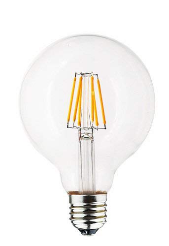 6W LED フィラメント電球 E26口金 2700K暖色ウォームホワイト 110-120V 白熱電球50W形相当 全配光タイプ クラシック レトロ電球 (6W)