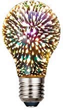 A19 3W（30W形相当）LED 装飾電球 3D 花火型 E26口金 綺麗電球 カラフル レトロエジソン レトロ風・全方向タイプ 調光器非対応