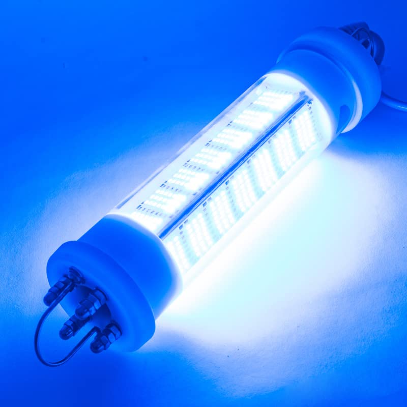 集魚灯 青 200w 10000lm LED 集魚点火装置 水中集魚灯 12v 青み 200 青色